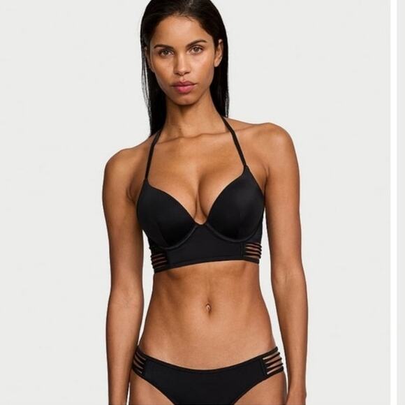 VS Archives Swim Bikini Top Victoria Secret Strappy Sided Bombshell Push Up 34DD - Picture 16 of 16